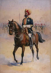 Soldato del 14° Lancers di Murray, Risaldar-Major, illustrazione per 